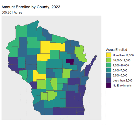 2023 DMAP enrollment by county map